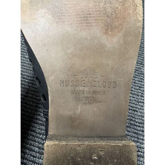 Musse & Cloud Caila Ankle Boots Women's 39/ 8 Black Leather Perforated Bootie - Picture 9 of 10